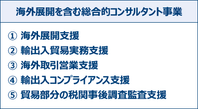 海外展開を含む総合的コンサルタント事業